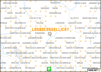 map of Las Bocas del Licey