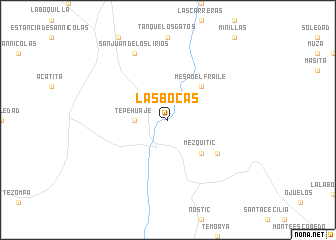 map of Las Bocas
