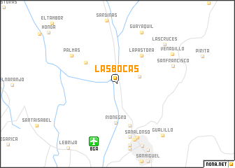 map of Las Bocas