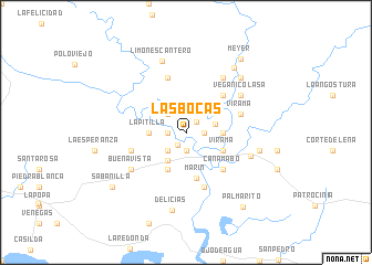 map of Las Bocas