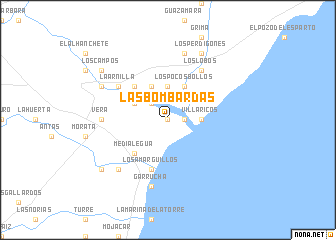 map of Las Bombardas