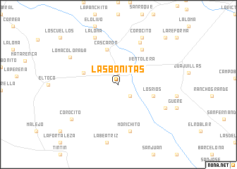 map of Las Bonitas