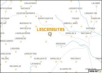 map of Las Cañaditas