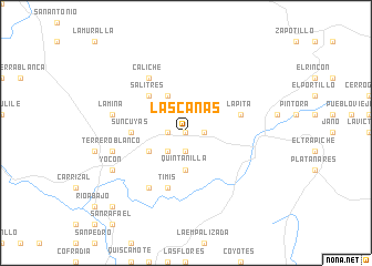 map of Las Cañas