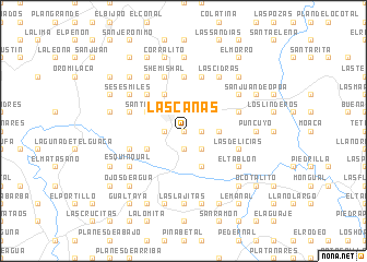 map of Las Cañas