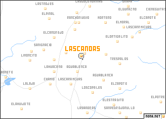 map of Las Canoas