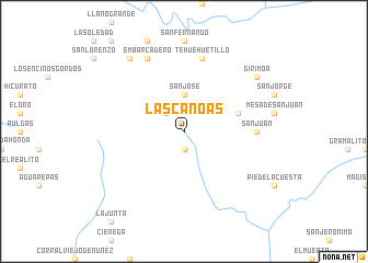 map of Las Canoas