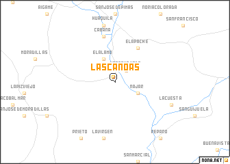 map of Las Canoas