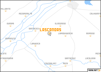 map of Las Canoas