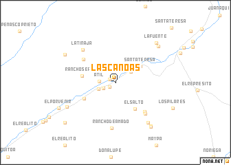 map of Las Canoas