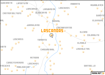 map of Las Canoas