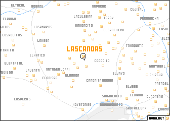 map of Las Canoas