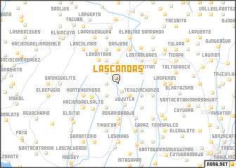 map of Las Canoas