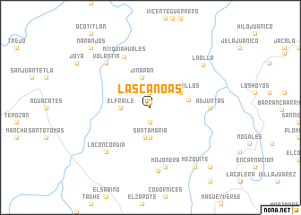 map of Las Canoas