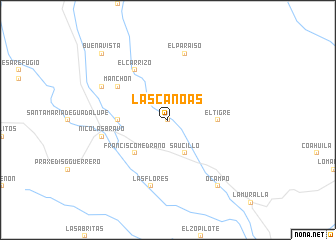 map of Las Canoas