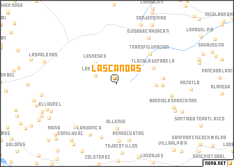 map of Las Canoas