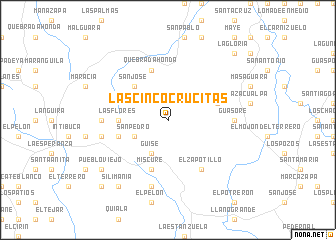 map of Las Cinco Crucitas
