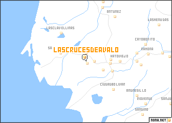 map of Las Cruces de Avalo