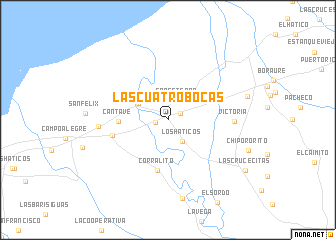 map of Las Cuatro Bocas