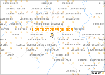 map of Las Cuatro Esquinas