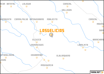 map of Las Delicias