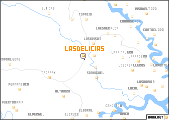 map of Las Delicias