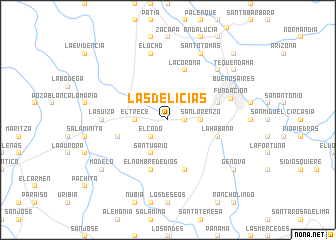 map of Las Delicias