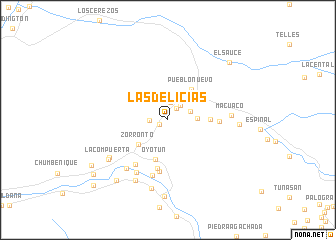 map of Las Delicias