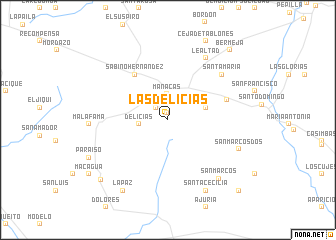 map of Las Delicias