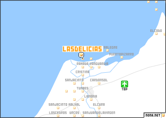 map of Las Delicias