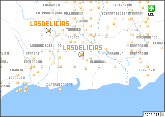 map of Las Delicias