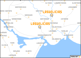 map of Las Delicias