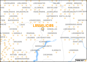 map of Las Delicias