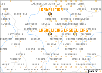 map of Las Delicias