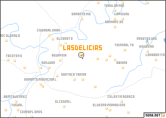 map of Las Delicias