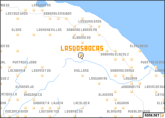 map of Las Dos Bocas