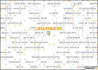 map of Las Dos Bocas
