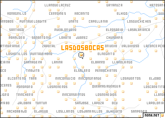 map of Las Dos Bocas