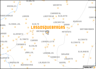 map of Las Dos Quebradas