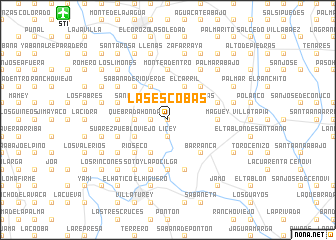 map of Las Escobas