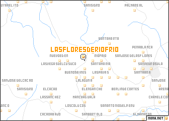 map of Las Flores de Río Frío