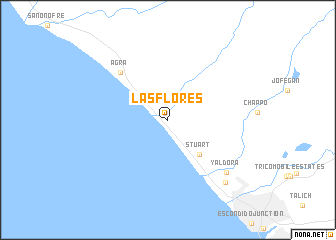 map of Las Flores