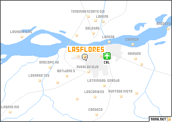 map of Las Flores