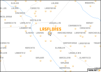 map of Las Flores