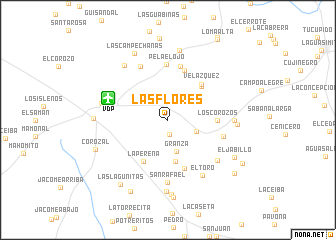 map of Las Flores