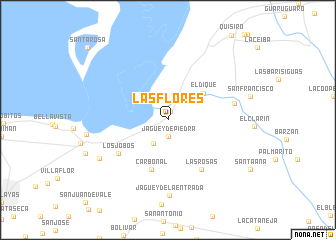 map of Las Flores