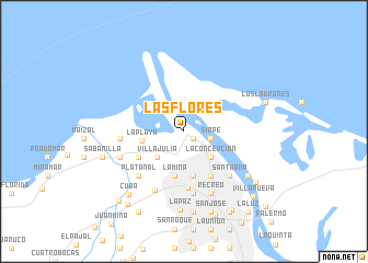 map of Las Flores