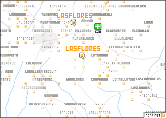 map of Las Flores