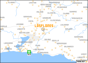 map of Las Flores