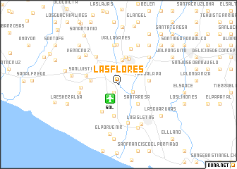 map of Las Flores